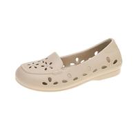 Genérico Sandalias Mujer Planas Sandalias Playa Mujer de Gelatina Para,Ligeras,Transpirables,Antideslizantes,Cómodas,Y Con Agujeros,Para Jardín,Sandalia Ortopedica (Beige,38)