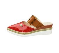 Genérico Sandalias Mujer Plataforma Alpargatas de cuña elegantes de cuero para mujer, cómodas, con parte delantera cerrada, antideslizantes, elásticas, sandalias tiras, informales, (Red, 5)