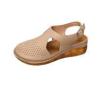 Genérico Sandalias Mujer Plataforma Cómodas Zapatos Verano Women'S Sandals With Closed Toe And Buckle Closure For Casual Wear In Plus Sizes Sandalias Mujer Confort para Playa (Khaki,37)
