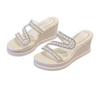 Genérico Sandalias Mujer Plataforma Cuñas Mujer Verano Zapatillas de de Verano con Tacón Cuña,Zapatos Gruesa A La,Zapatillas Casuales Una Palabra Sandalias Fucsia (Pink,40)