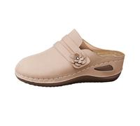 Genérico Sandalias Mujer Plataforma Ortopedicas Cómodas Sandalias Casuales para Mujer con,Diadema Y Punta Abierta En Tallas Grandes. Sandalia Dorada Verano Cuña (Beige,43)