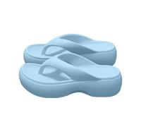 Genérico Sandalias Mujer Plataforma Pies Anchos Cuña Verano Chanclas Gruesas para Mujer,para Playas de Verano Y Paseos Informales. Sandalias de Esparto (Blue,35)