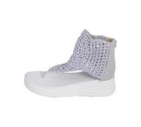 Genérico Sandalias Mujer Plataforma Sandalias Cómodas de con Cremallera Y Puño de Tobillo Crochet para Mujer Zapatos Verano Cerradas Verano Negras (Grey,42)