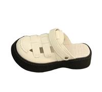 Genérico Sandalias Mujer Plataforma Sandalias Cómodas Mujer Roman Sandals Women Summer Hollow Casual Retro Versatile Thick Bottom Beach Sandals Sandalia Plana Zapatillas Casa Verano (Black,37)