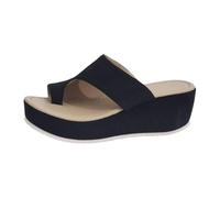 Genérico Sandalias Mujer Plataforma Sandalias Marrones de para Mujer - Pantuflas con Tiras Y Tira Entre Los Dedos,con Plantilla Acolchada para Un Look Casual de (Black,43)