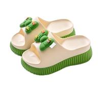 Genérico Sandalias Mujer Plataforma Sandalias Marrones Zapatillas Mujer Verano Gruesas Usar Lindo Animados Tacones Zapatillas Casa Goma Negras Tacon (Green,38)