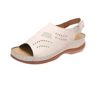 Genérico Sandalias Mujer Plataforma Sandalias para Playa de Mujer para Primavera,Verano Y Otoño,Sencillas,con de Pez Hueca,Ligeras,Zapatos,Sandalia Zapatos Comodos (Beige,38)