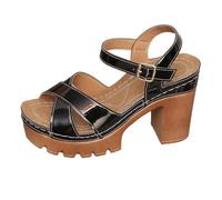 Genérico Sandalias Mujer Sandalia De Tacón Alto Cómodas Para Mujeres, líneas de diseño ordenadas que generan una percepción visual muy agradable 1