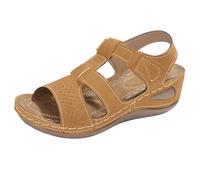 Genérico Sandalias Mujer Sandalias Cuña Mujer Calzado Casual Fresco Moda Plana Versátil Transpirable Cómodo Antideslizante Resistente Para Planes de Fin de Semana y Salidas Espontáneas