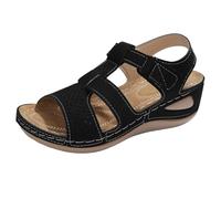 Genérico Sandalias Mujer Sandalias Cuña Mujer Calzado Fresco Versátil Casual Moda Plana Transpirable Cómodo Antideslizante Resistente Estilo Moderno Compatible con Tendencias Actuales