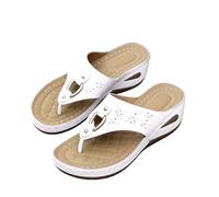 Genérico Sandalias Mujer, Sandalias De Talón De Pendiente Abierta Para Mujeres Frescas Y Estilizadas, Estilo Versátil Con Separador De Dedos Y Tacón De Cuña Para Paseos Urbanos（Blanco,40
