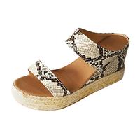 Genérico sandalias mujer Sandalias Esparto Mujer Primavera Verano Alpargatas Cuña Plataforma Zapatos Esparto de Tacón Vestir Elegantes Sandals Alpargatas zapato verano