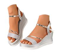 Genérico Sandalias Mujer Sandalias Mujer Comodas, Sandalia Mujers Verano Sandalias De Tira Única Suela Gruesa Material Suave Flexibles Secado Rápido Tacón De Cuña Ligeras No Rozan Clásico