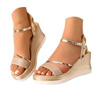 Genérico Sandalias Mujer Sandalias Mujer Comodas, Sandalia Mujers Verano Sandalias De Tira Única Suela Gruesa Material Suave Flexibles Secado Rápido Tacón De Cuña Ligeras No Rozan Clásico