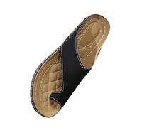 Genérico sandalias mujer,sandalias mujer con cuña,Women's Round Head Thick Bottom Hollow Out Wear Clip Toe Thick Bottom Slope Heel Slippers De Baratas (Black, 38)