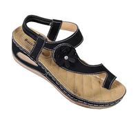 Genérico sandalias mujer,sandalias planas mujer,Women's Round Head Thick Bottom Hollow Out Wear Clip Toe Thick Bottom Slope Heel Slippers Calcetines Piscina (Black, 41)