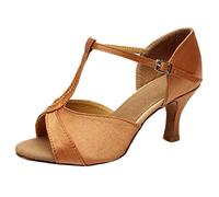 Genérico Sandalias Mujer Tacon Anchas Sandalias Plataforma Zapatos de Graduación Color Salón de Mujer Sandalia Montaña Zapatos Verano (Brown,36)