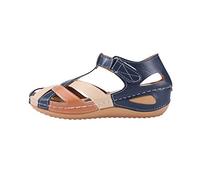 Genérico Sandalias Mujer Tacon Comodas Zapatos de Verano Beauty Women Size Zapatos Grandes Heel Hollow Sandals Sandalias de Mujer Fucsia Verano 2026 (Navy,42)