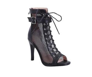 Genérico Sandalias Mujer Tacon Fino Fiesta Botas de Baile Heels con Cordones Zapatos Punta Abierta Botines de Baile con Tacón Alto Salsa y Bachata de Salon Sandalia Elegantes Moda Calzado de Danza