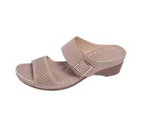 Genérico Sandalias Mujer Tacon Ortopedicas Zapatos Verano Sandalias de Playa con Tacón Bajo para Mujer,Informales,Huecas,con Cerradas por Delante Playa (Pink,36)