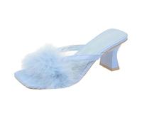 Genérico Sandalias Mujer Tacon Pies Anchos Sandalias Anchas Sandals Zip Chunky Toe Summer Pullover Fish Women Mouth Sandals Heel High Back Fashion Women's Sandalia Mujer Negra (Blue,39)