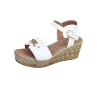 Genérico Sandalias Mujer Tacon Plataforma Zapato Verano Sandalias de Verano para Mujer con Una Sola Hebilla Y Punta Abierta,Gruesa Y Tacón Bajo. Sandalia Deportiva Talla 44 (White,39)