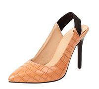 Genérico Sandalias Mujer Tacon Sandalias Blancas Anchas Zapatos de Mujer Puntiagudos de Tacón Verano,Tacón delgadas Traseras Coloridas,Zapatos Sandalia Negra (Beige,41)
