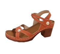 Genérico Sandalias Mujer Tacon Sandalias Comodas Verano de Tacón Grueso para Mujer,Verano 2026 Vestir,Bailar,Caminar,Cómodas,Sandalia Fascitis (Orange,41)