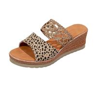 Genérico Sandalias Mujer Tacon Sandalias de cuña para mujer con puntera abierta, uela gruesa y tira ancha, ideales para usar al ire libre. Zapato (Beige, 40)