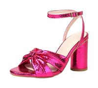 Genérico Sandalias Mujer Tacón Sandalias Tacón Mujer Sandalia Cómoda Sandalia Verano Grueso Tacón Abierto Con Correa De Tobillo Verano Con Talón Pescado Boca Zapatos Verano, Rosa brillante 1, 37 EU