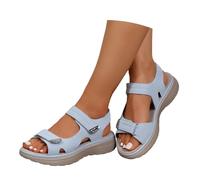 Genérico Sandalias Mujer Verano Caminar Cómodo Zapatos Ortopédicos Plataforma Transpirable Punta Abierta Sandalias De Playa Casual Zapato De Playa Ligero Chic, azul claro, 42 EU