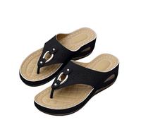 Genérico Sandalias Mujer Verano Chanclas Playa Mujer Zapato Fresco Moda Versátil Plana Cómodo Casual Transpirable Suela Antideslizante Resistente Resistente Al Desgaste Por Pavimento Duro Urbano