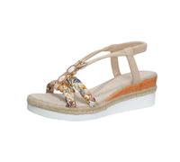 Genérico Sandalias Mujer Verano Cómodas Cuñas Aver Rhinestone Zapatos Antidados Rapantes Transpirable y Desnudo Pies Bohemia Punta Abierta Con Tacón Plataforma Comfy Semi Trailer Sandale, beige, 43 EU