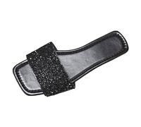 Genérico Sandalias Mujer Verano Cómodo Sandalias Lentejuelas para Mujer Nuevo Modelo Decoración, Fondo Plano, Cómodas Antideslizantes, Zapatos Playa Mujer Verano Soles Cuñas, Le Noir, 37.5 EU
