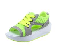 Genérico Sandalias Mujer Verano Cómodo Zapatos de Mujer de Gran Tamaño Sandalias de Verano Casual la y Versátil Boca Pescado Cuña Mujer Verano Soles Cuñas, verde, 37.5 EU