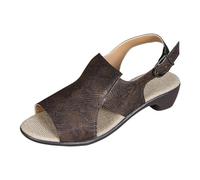 Genérico Sandalias Mujer Verano Cómodo Zapatos Suela Gruesa Cuña al aire libre Cómodo Transpirable e Casual Sandalias Mujer Verano Soles Cuña Sandale Mujer Cuero, café, 37.5 EU