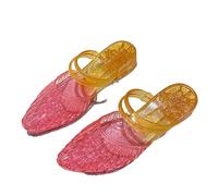 Genérico Sandalias Mujer Verano con Anillo de Cristal en el Dedo, Gelatina Transpirable para Piscina, Dos Formas de Uso, Punta Abierta, Casuales y Cómodas (Purple, 38)