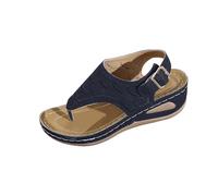 Genérico Sandalias Mujer Verano con textura de lino y hebilla ajustable, punta abierta de estilo natural para la temporada cálida