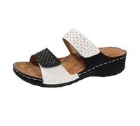 Genérico Sandalias Mujer Verano Cuña Pies Anchos Cómodas Sandalias de Verano para Mujer con Gruesa Y Borde de Talla Grande con Una Palabra Pez Y Gruesa Cuñas (Dark Gray,39)