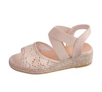 Genérico Sandalias Mujer Verano Cuña Zapato Verano Mujer Sandalias Transpirables Huecas de Red de para,Fondo Cuerda Tamaño Comercio (White,39)