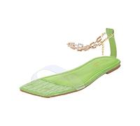 Genérico Sandalias Mujer Verano Deportivas Zapatos De Playa Cadena Fashion Flat Transparent Women'S La Barefoot Ancho Especial Zapato Sandalia Deportiva Pie Cavo Comodos Arch Fit Fiesta Con Verde 41