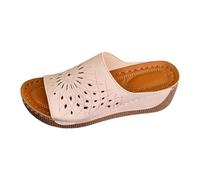 Genérico Sandalias Mujer Verano Estilo Sobrio Sin Tiras Cuña, Sandalias Plataforma Ortopédicas Cómodas discretas y elegantes, perfectas para gustos que prefieren diseños sin excesos01