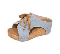 Genérico Sandalias Mujer Verano Estilo Sobrio Sin Tiras Cuña, Sandalias Plataforma Ortopédicas Cómodas discretas y elegantes, perfectas para gustos que prefieren diseños sin excesos05