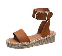 Genérico Sandalias Mujer Verano Plataforma Comodas Negras Sandalias de Zapatos de Ocio Casual Breathable Mujeres Gruesas Cuñas Soltadas Mujeres Doradas Vestir Mujer (Brown,39)
