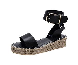 Genérico Sandalias Mujer Verano Plataforma Comodas Negras Sandalias de Zapatos de Ocio Casual Breathable Mujeres Gruesas Cuñas Soltadas Mujeres Doradas Vestir Mujer (Black,40)