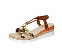 Genérico Sandalias Mujer Verano Sandalias Mujer Cuña,Zapatos de Vestir Casual Casa Verano Cuña Cómodos Retro Wedge Zapatos de Playa Zapatillas Ideales para Primavera-Verano (Brown-b, 42)