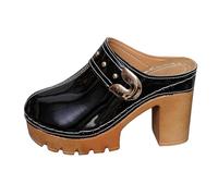 Genérico Sandalias Mujer Verano, Zapatillas De Tacón Grueso De Moda, Chanclas Femeninas De Estilo Estable Y Clásico, Calzado Elegante Versátil Con Valor De Uso Duradero A Largo Plazo（Negro，36）