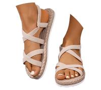 Genérico Sandalias Mujer Verano, Zapatos Tacón Mujer, Últimas Uso Diario Y Playa De Moda Punta Abierta Elásticos Para Comodidad Slip On Planas De Verano