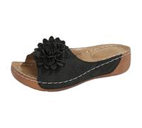 Genérico sandalias mujer verano,zapatos verano mujer,Women's Retro Sandals Spring Summer And Autumn New Heel Open Toe Outdoor Thick Casual Sandals Otoño (Black, 41)