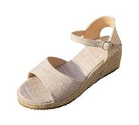 Genérico Sandalias Mujer Vestir Comodas De Tacón Con Una Sola Tira Y Diseño Cuña Esparto Verdes Memory Foam Alpargata Blanca Cangrejeras Suela Corcho Barefoot Trabajo Rosa Calzado Para Juanetes
